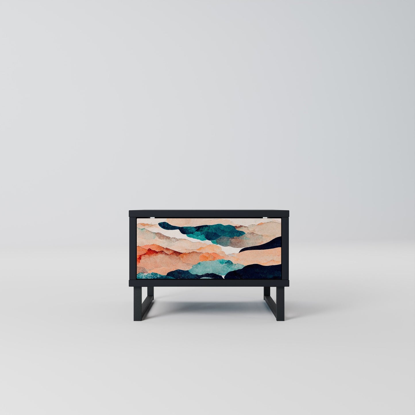 ABSTRACT LANDSCAPE nattduksbord i svart finish