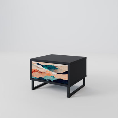 ABSTRACT LANDSCAPE nattduksbord i svart finish