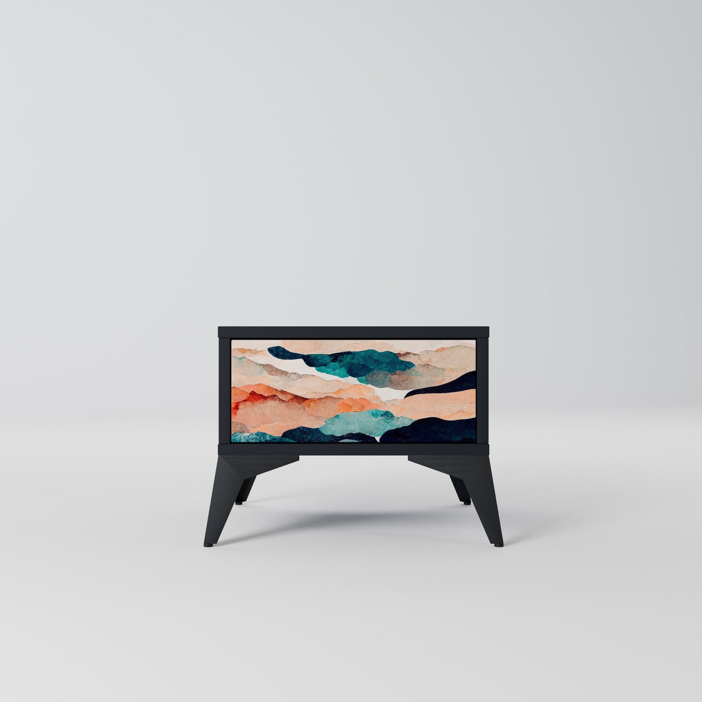 ABSTRACT LANDSCAPE nattduksbord i svart finish