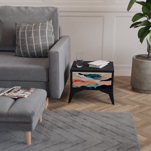 ABSTRACT LANDSCAPE nattduksbord i svart finish