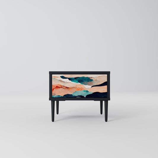 ABSTRACT LANDSCAPE nattduksbord i svart finish