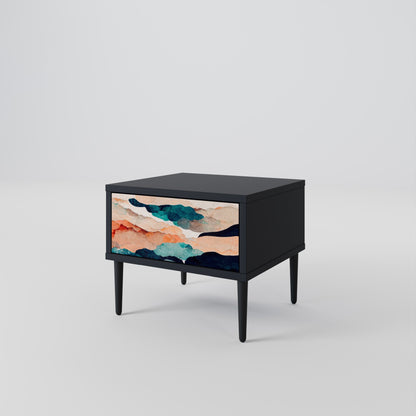 ABSTRACT LANDSCAPE nattduksbord i svart finish