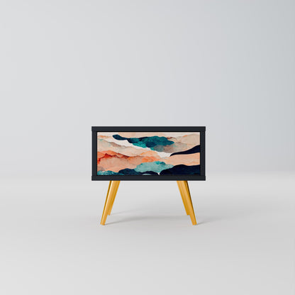ABSTRACT LANDSCAPE nattduksbord i svart finish