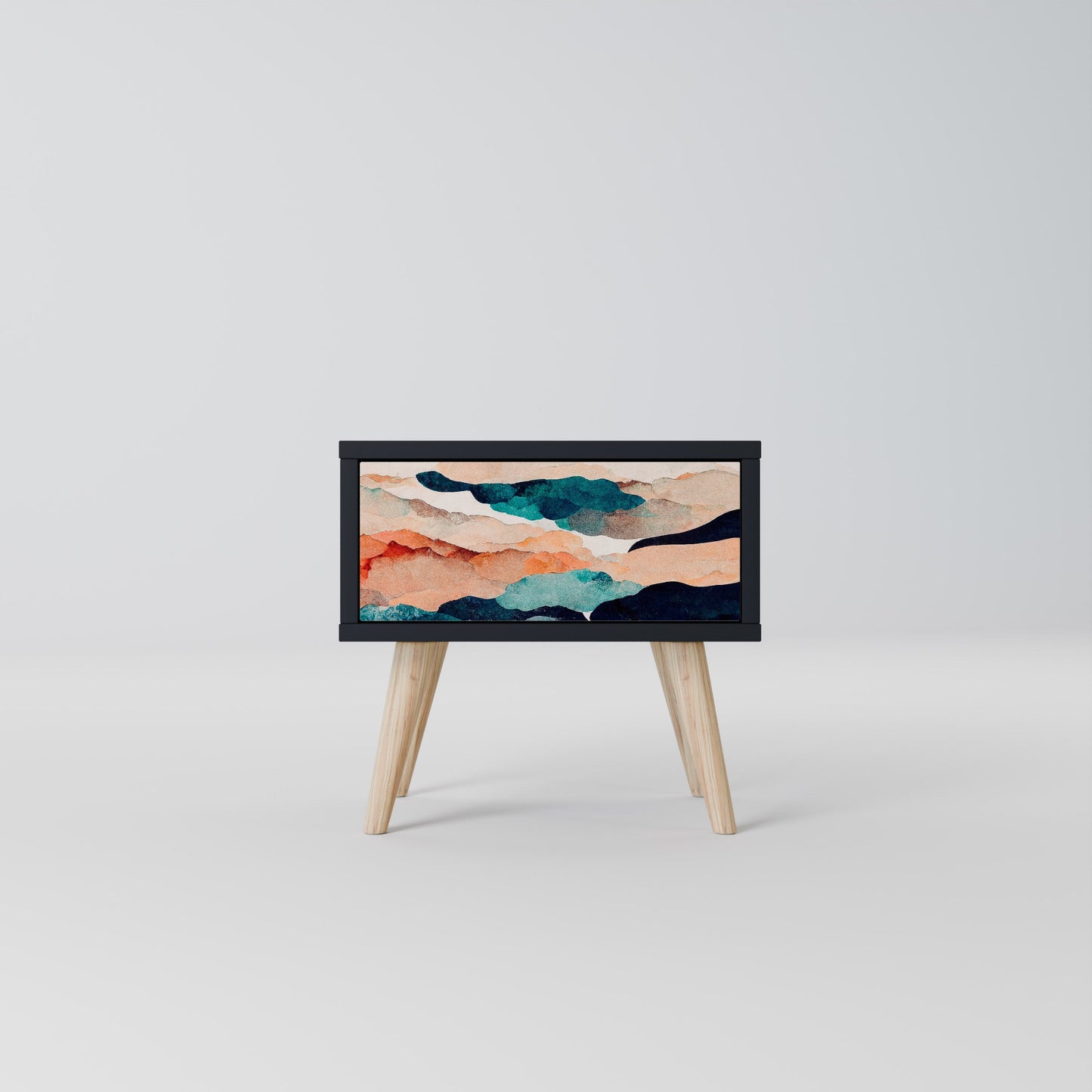 ABSTRACT LANDSCAPE nattduksbord i svart finish