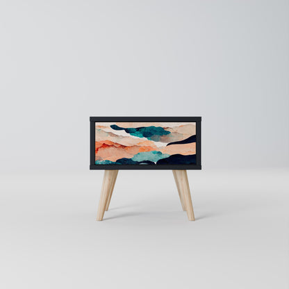 ABSTRACT LANDSCAPE nattduksbord i svart finish