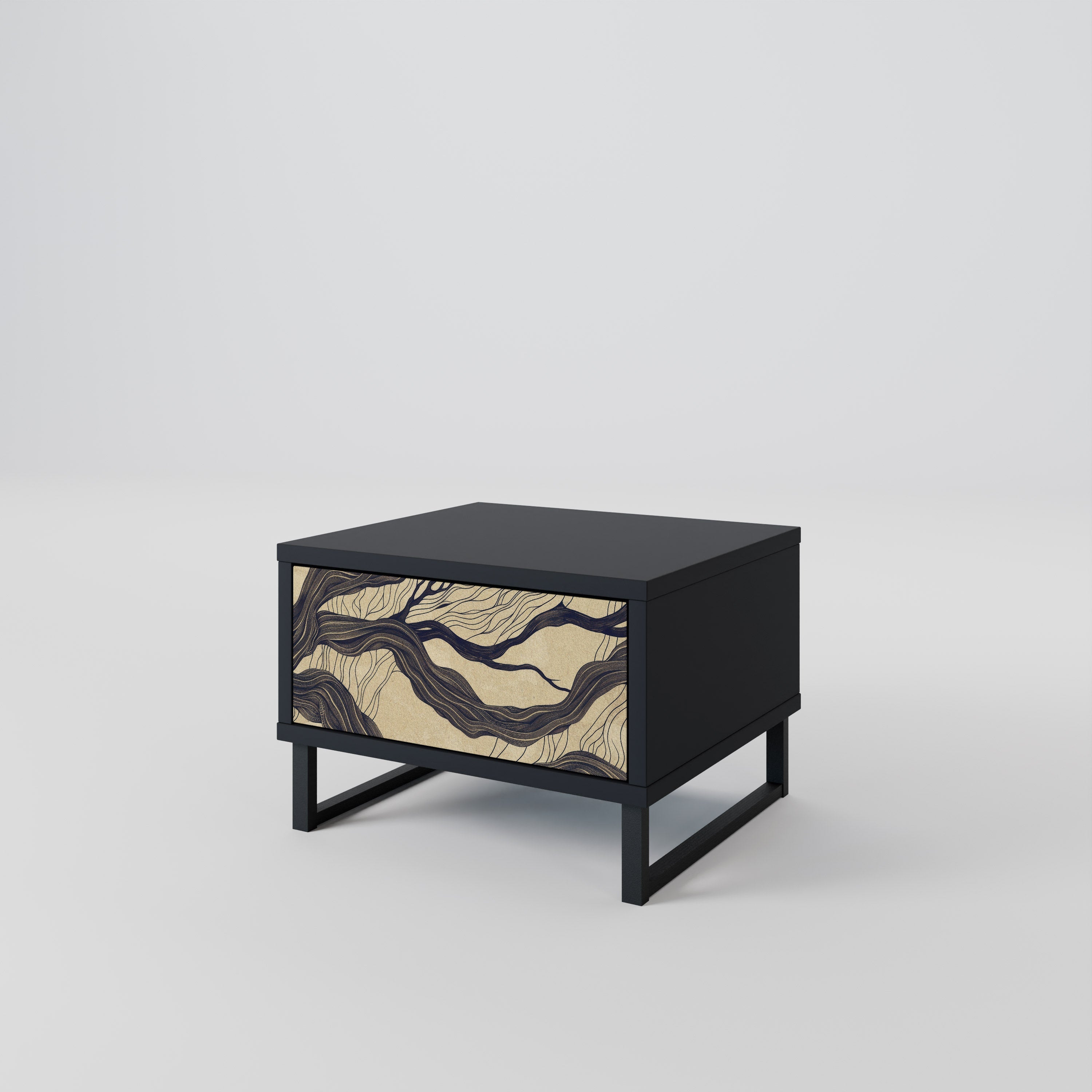 UNIFIED FRAGMENTS Nattduksbord i svart finish