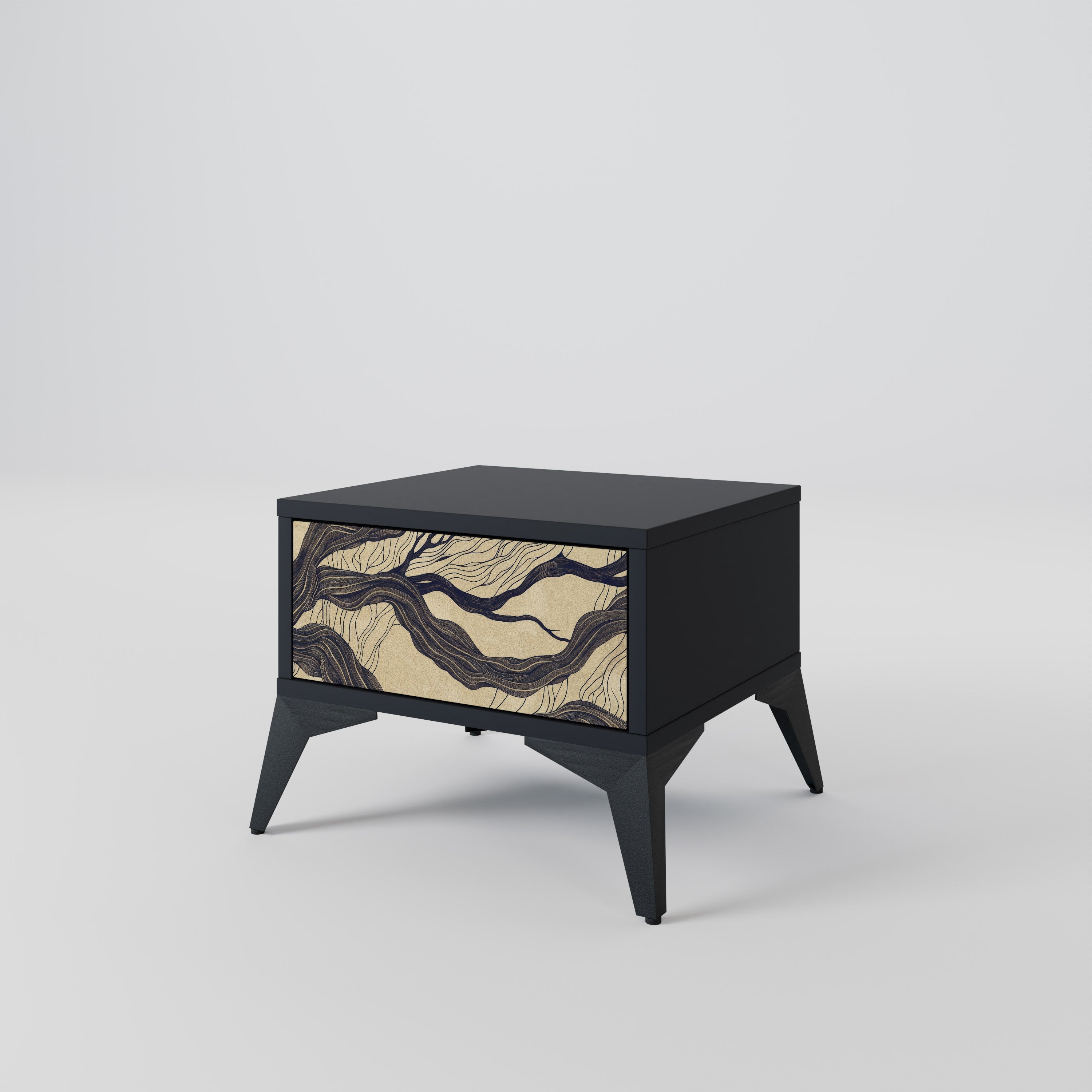 UNIFIED FRAGMENTS Nattduksbord i svart finish