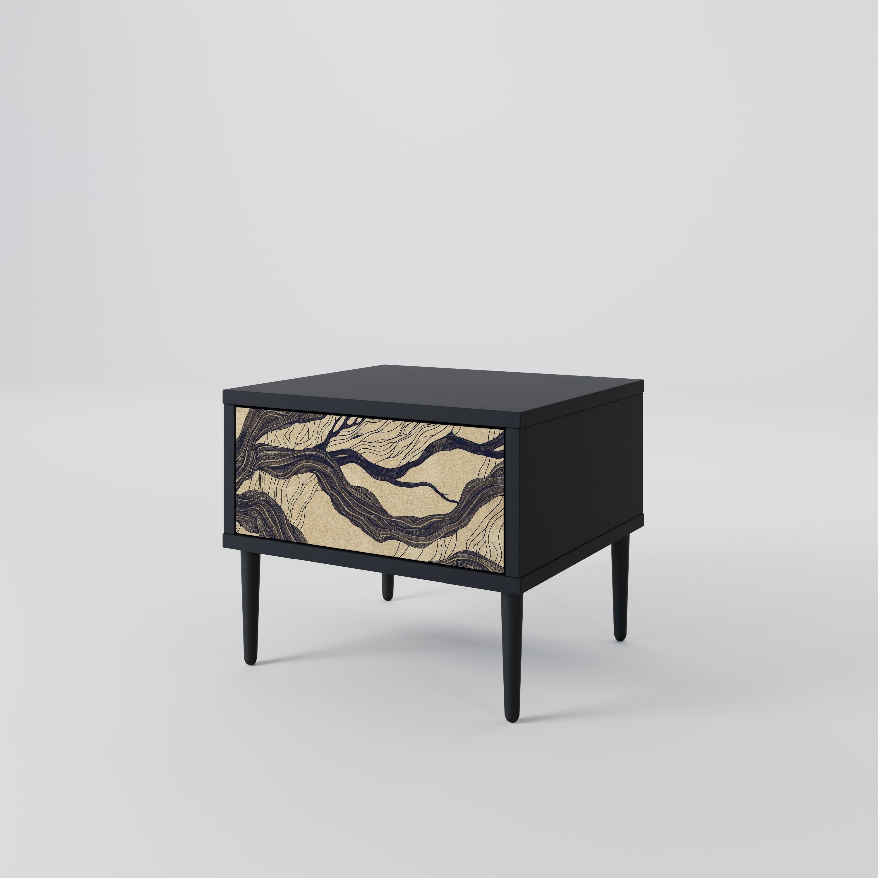 UNIFIED FRAGMENTS Nattduksbord i svart finish