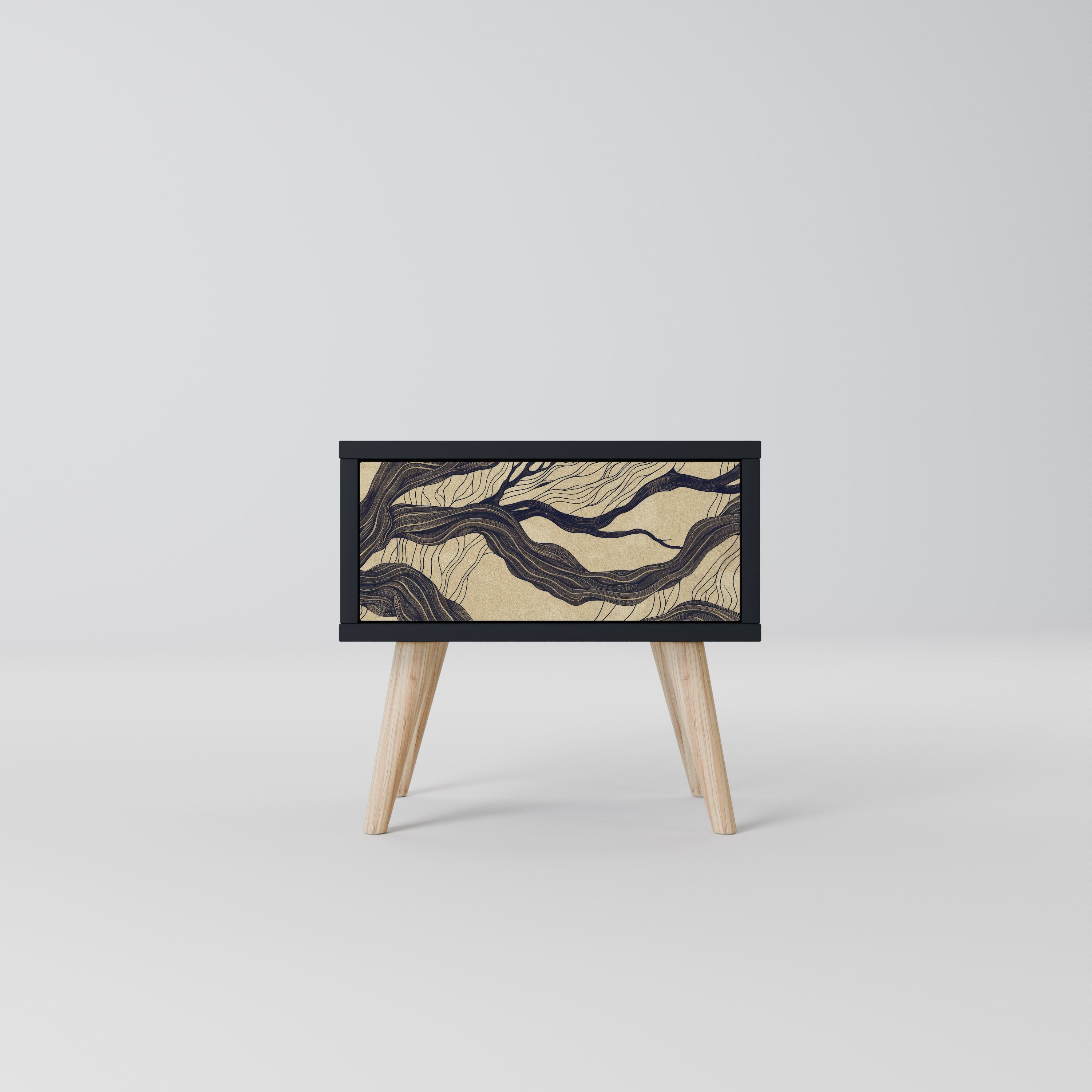 UNIFIED FRAGMENTS Nattduksbord i svart finish