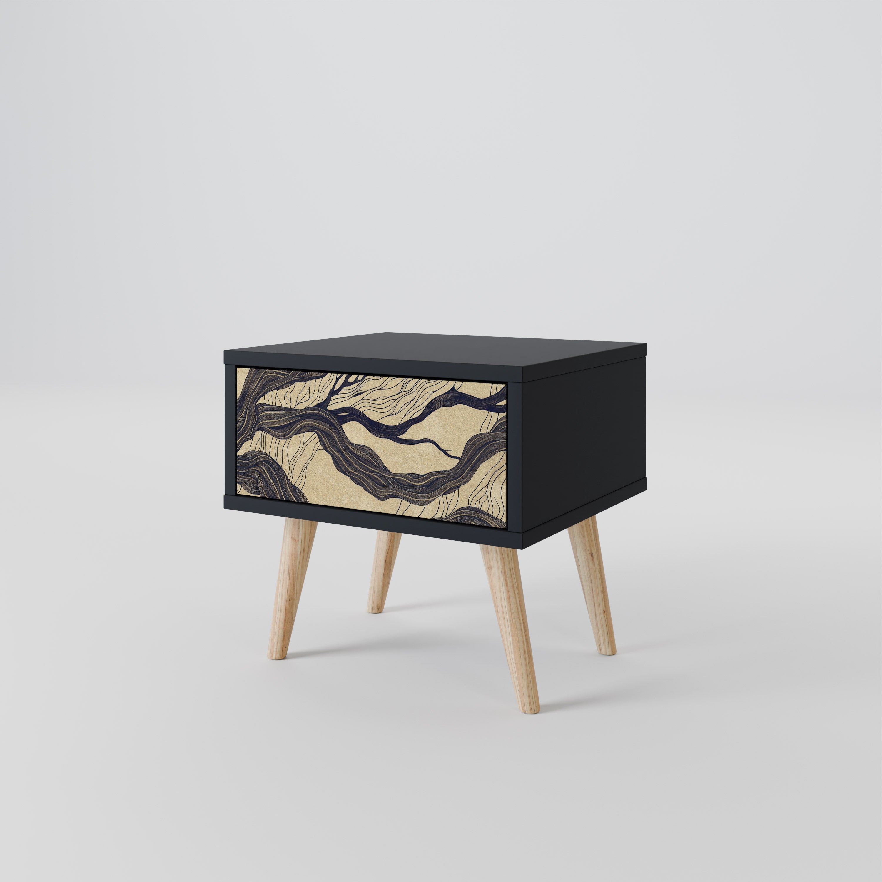 UNIFIED FRAGMENTS Nattduksbord i svart finish