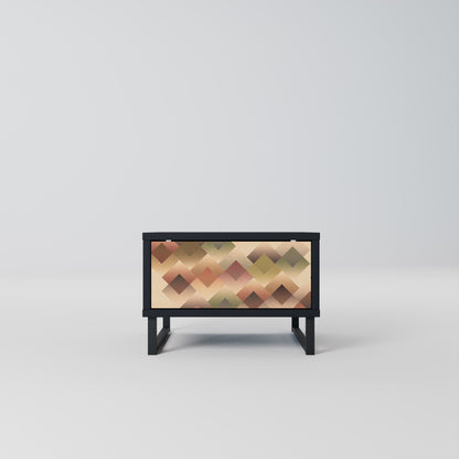 GEOMETRISK FUSION Nattduksbord i svart finish
