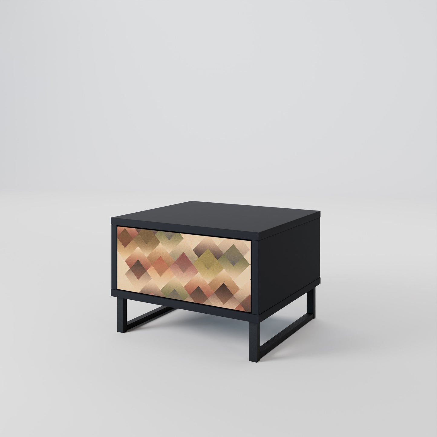 GEOMETRISK FUSION Nattduksbord i svart finish