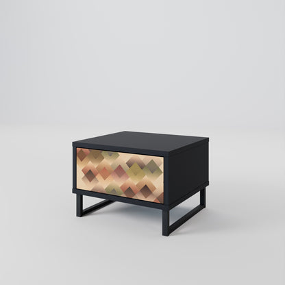 GEOMETRISK FUSION Nattduksbord i svart finish
