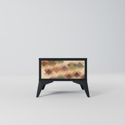 GEOMETRISK FUSION Nattduksbord i svart finish