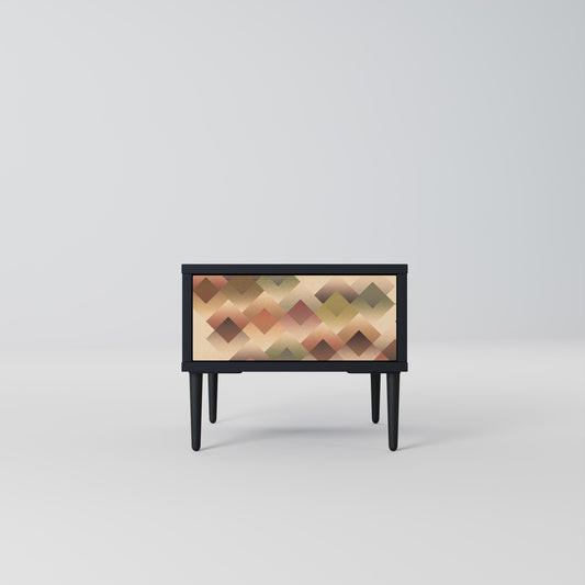 GEOMETRISK FUSION Nattduksbord i svart finish