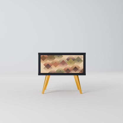 GEOMETRISK FUSION Nattduksbord i svart finish