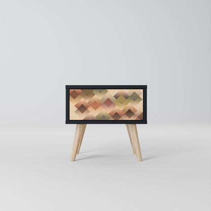 GEOMETRISK FUSION Nattduksbord i svart finish