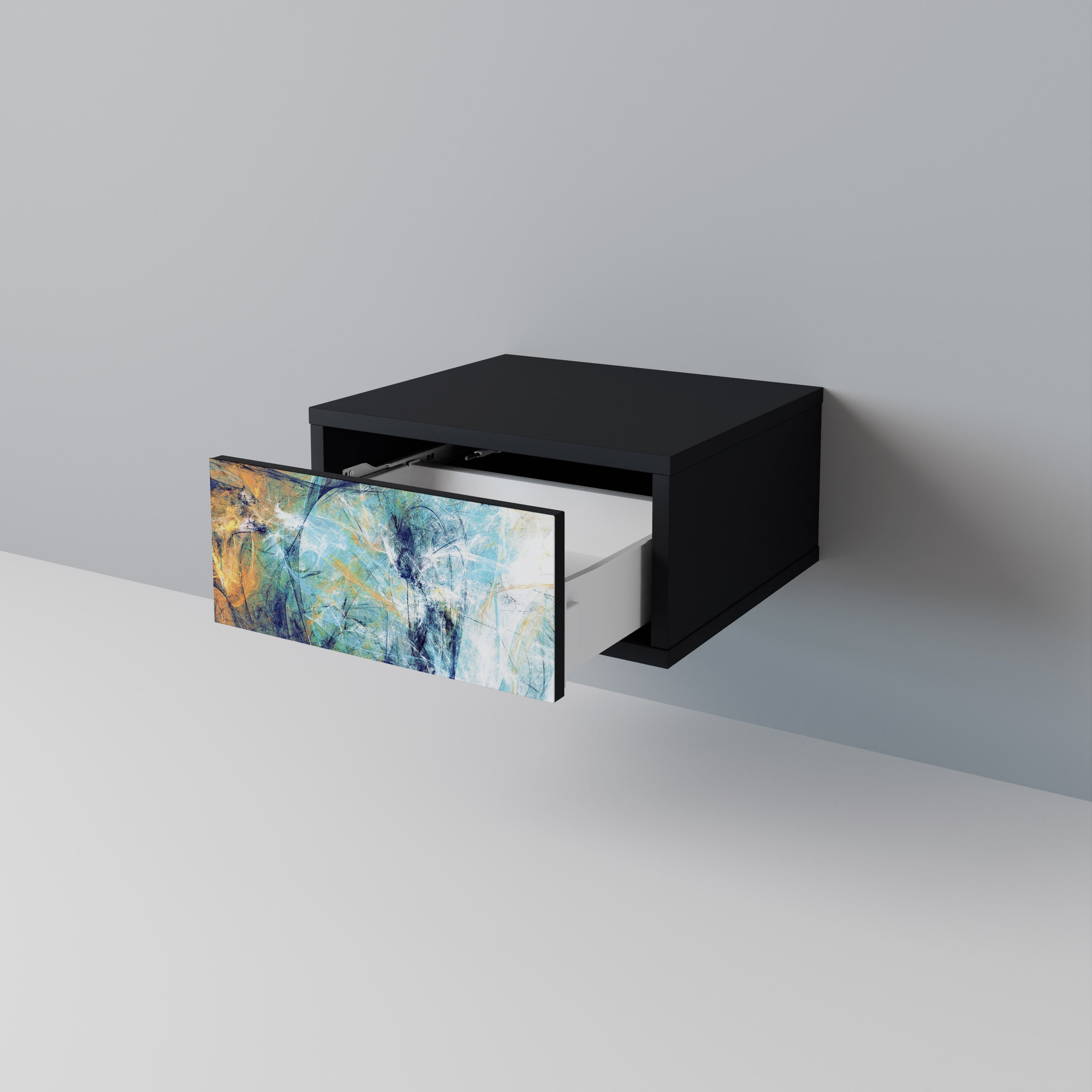 ABSTRACT THOUGHTS Nattduksbord i svart finish