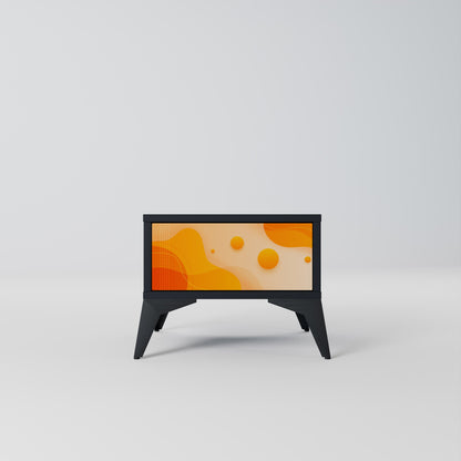 ORANGE SIDORÄTTNING Nattduksbord i svart finish