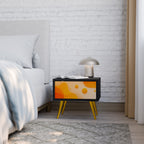 ORANGE SIDORÄTTNING Nattduksbord i svart finish