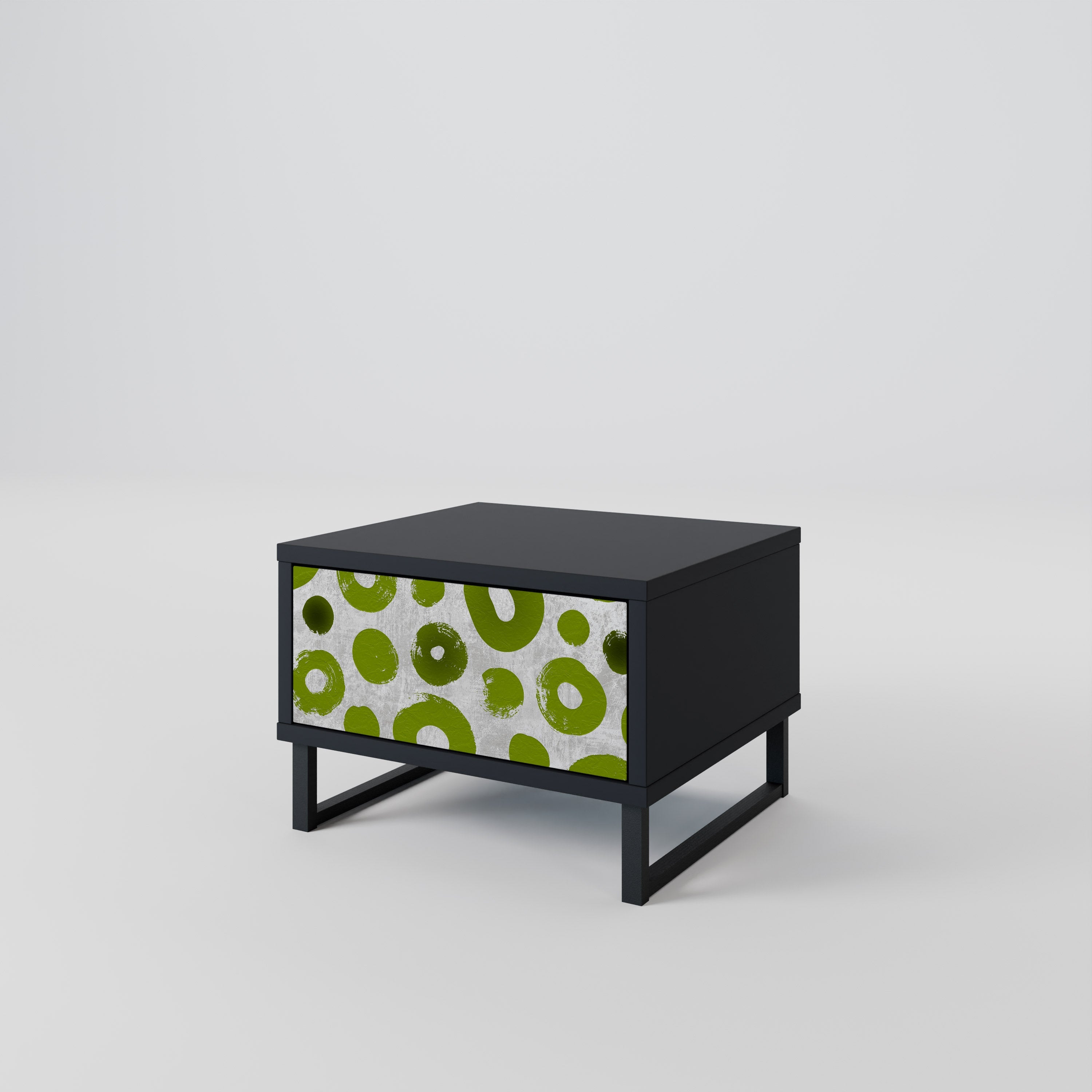 GREEN RHAPSODY nattduksbord i svart finish