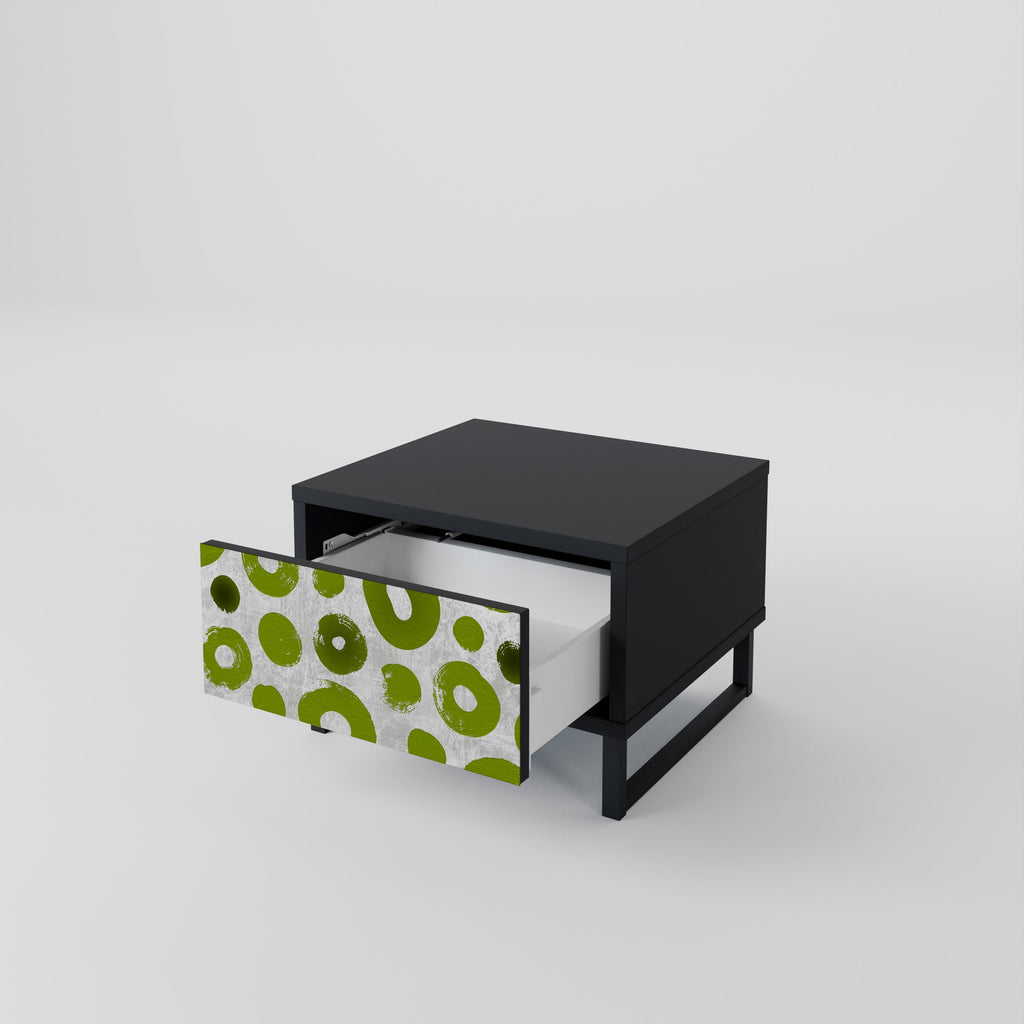 GREEN RHAPSODY nattduksbord i svart finish