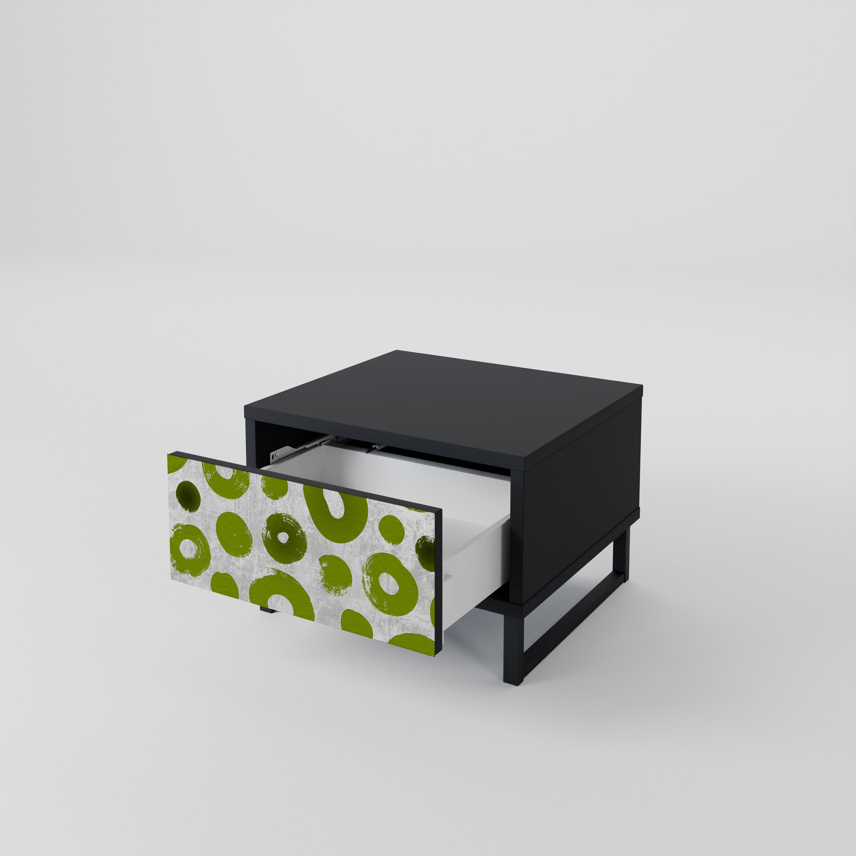 GREEN RHAPSODY nattduksbord i svart finish