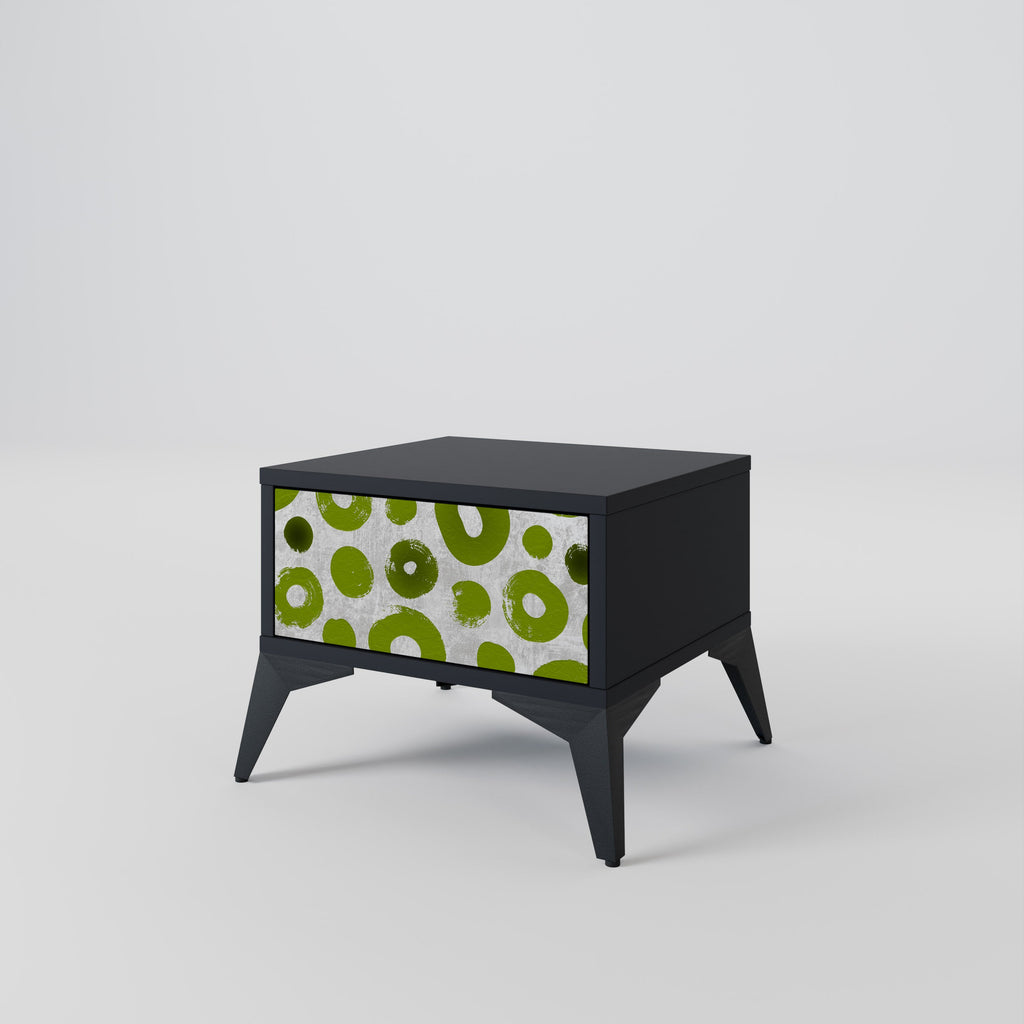 GREEN RHAPSODY nattduksbord i svart finish