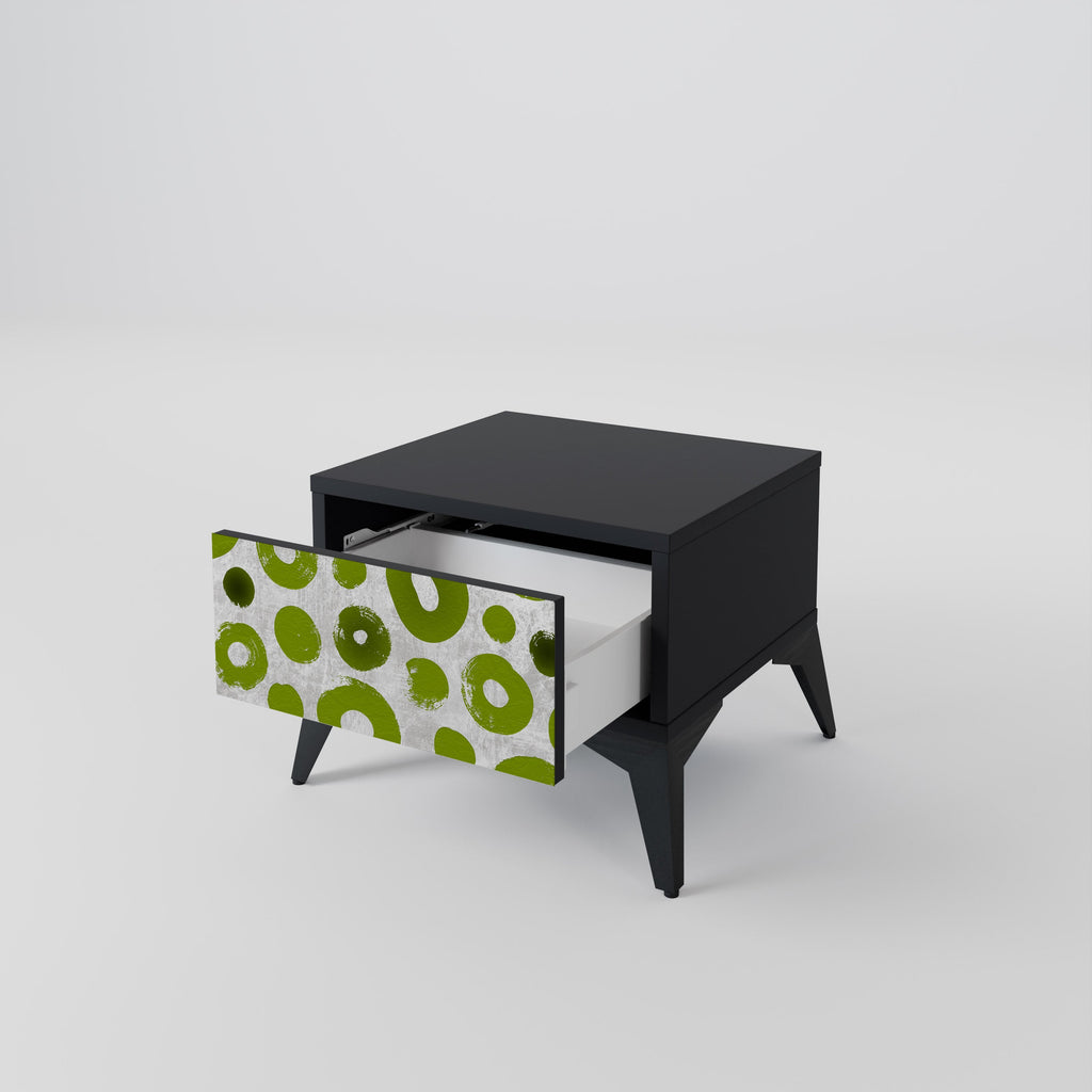 GREEN RHAPSODY nattduksbord i svart finish