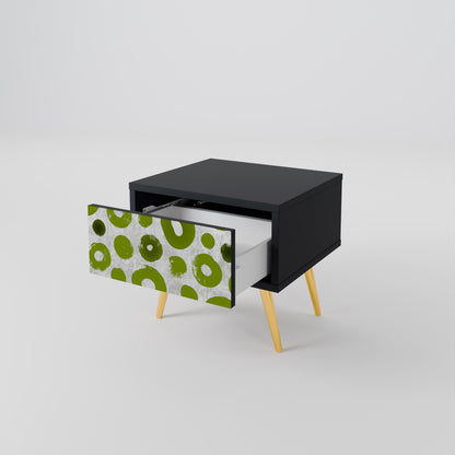 GREEN RHAPSODY Nightstand in Black Finish