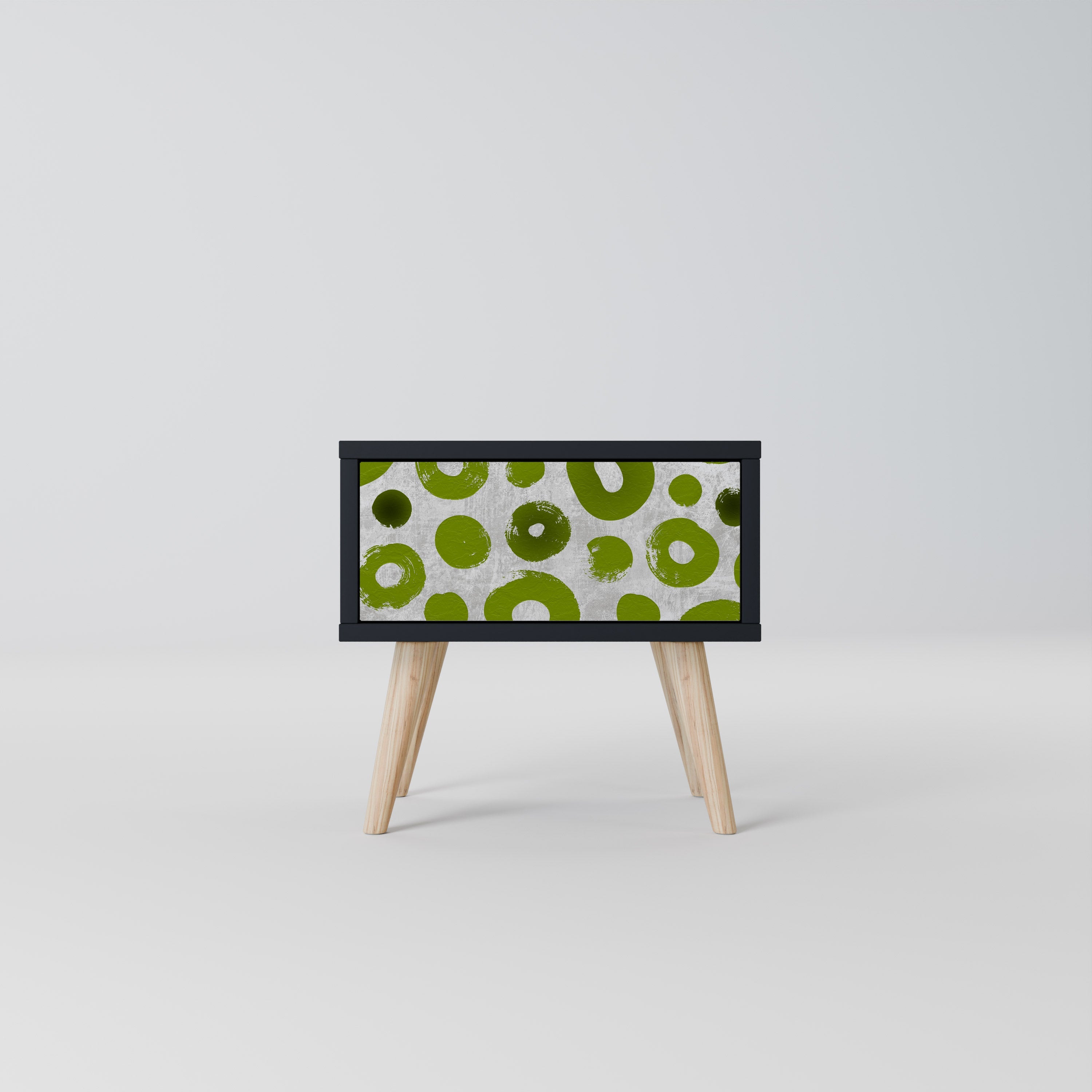 GREEN RHAPSODY nattduksbord i svart finish