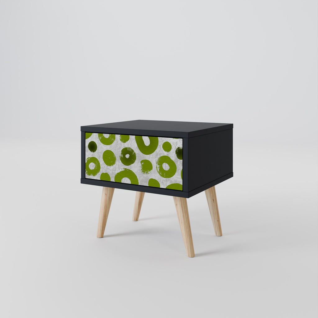 GREEN RHAPSODY nattduksbord i svart finish