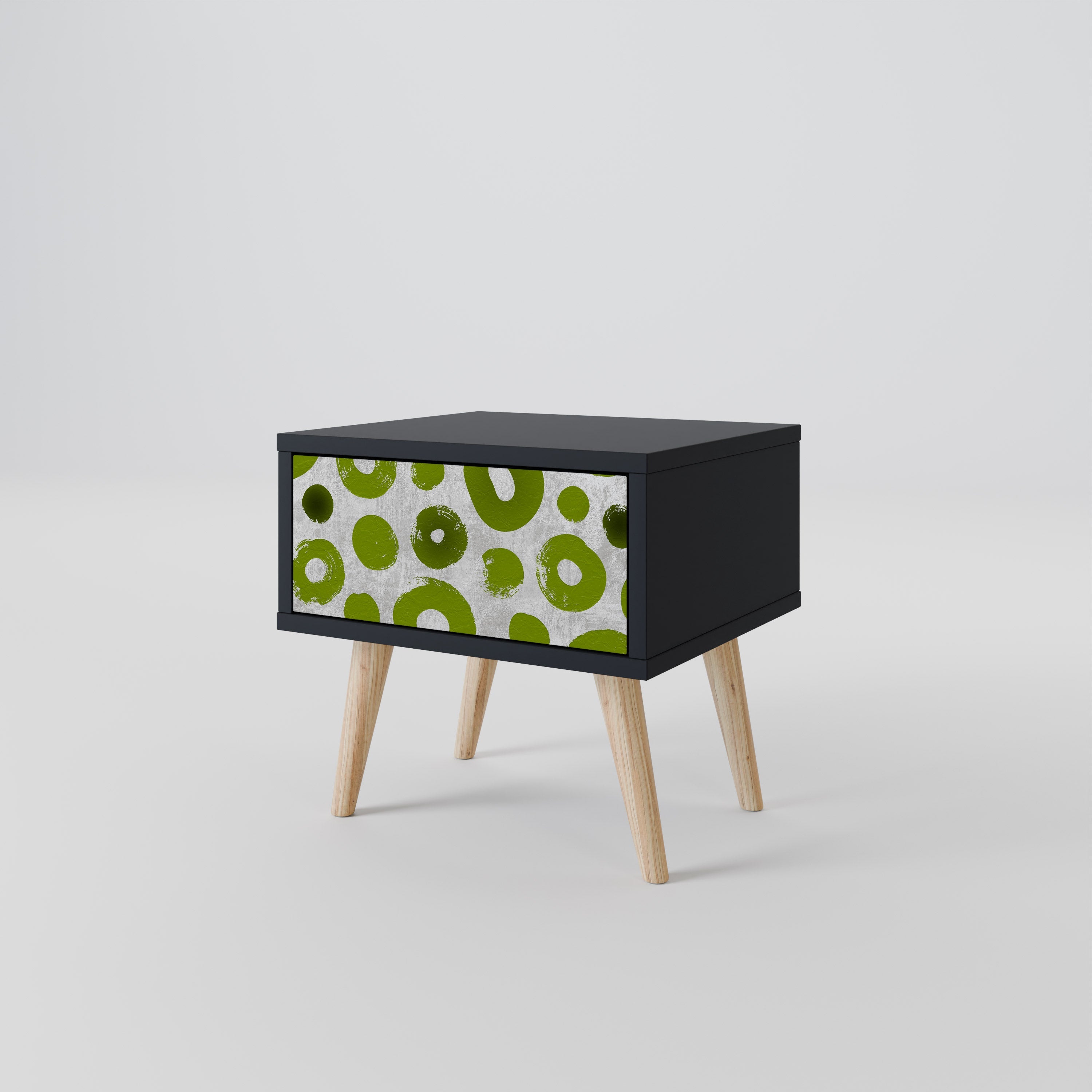 GREEN RHAPSODY nattduksbord i svart finish