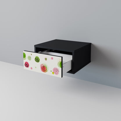 COLORFUL COSMOS Nightstand in Black Finish