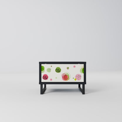 COLORFUL COSMOS Nightstand in Black Finish