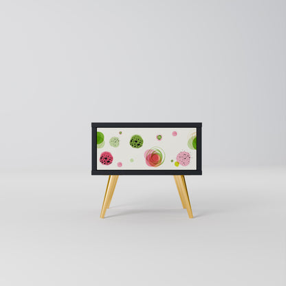 COLORFUL COSMOS Nightstand in Black Finish