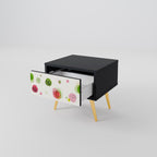 COLORFUL COSMOS Nightstand in Black Finish