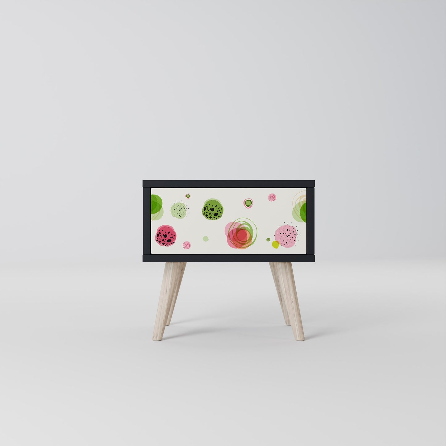 COLORFUL COSMOS Nightstand in Black Finish