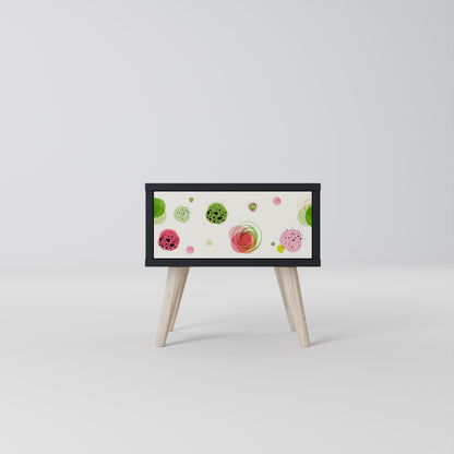COLORFUL COSMOS Nightstand in Black Finish