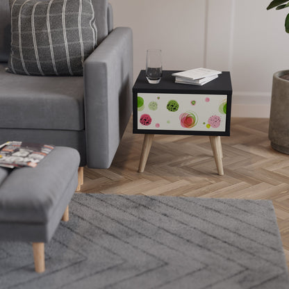 COLORFUL COSMOS Nightstand in Black Finish