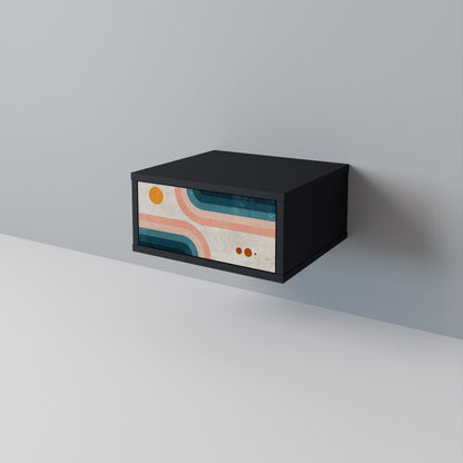 TWO HALVES Nightstand in Black Finish