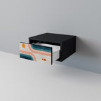 TWO HALVES Nightstand in Black Finish