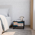 TWO HALVES Nightstand in Black Finish