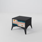 TWO HALVES Nightstand in Black Finish