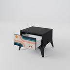 TWO HALVES Nightstand in Black Finish