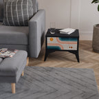 TWO HALVES Nightstand in Black Finish