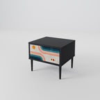 TWO HALVES Nightstand in Black Finish