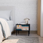 TWO HALVES Nightstand in Black Finish