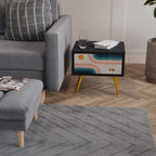 TWO HALVES Nightstand in Black Finish