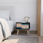 TWO HALVES Nightstand in Black Finish